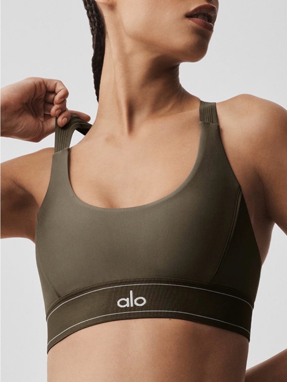 ALO Yoga Suit Up Bra Olive Tree